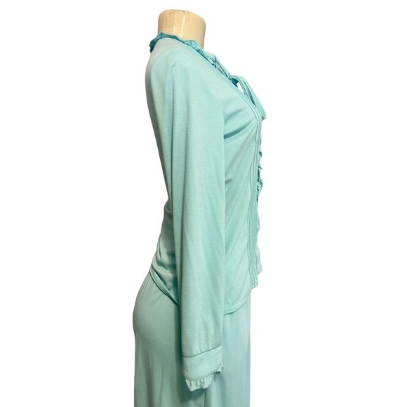 Vintage Blouse & Skirt set by Butte Knit of in Light Blue Size S 3 pieces 1970s. - Picture 4 of 10
